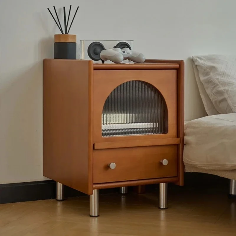 

lxRetro bedside table, bedroom locker, very narrow bedside locker, storage solid wood