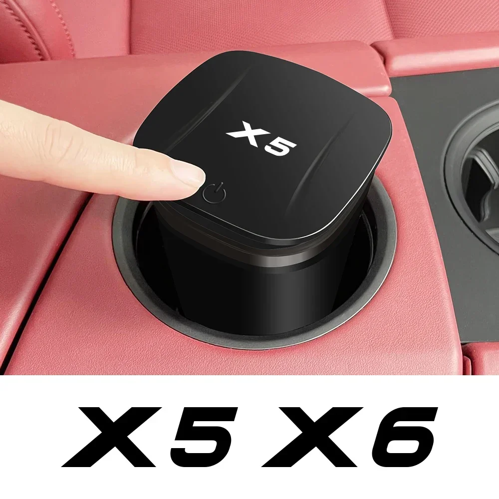 

For BMW X5 X6 G05 G06 F15 F16 E70 E71 E53 E72 2008-2024 On-board Ashtray Holder With LED Light Auto Interior Storage Accessories
