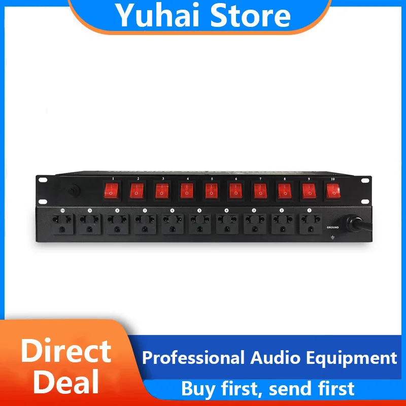 Yuhai-1016 Professional 10 Channel High Power Equipment Power Supply Controller Independent Air Switch Power Sequencer