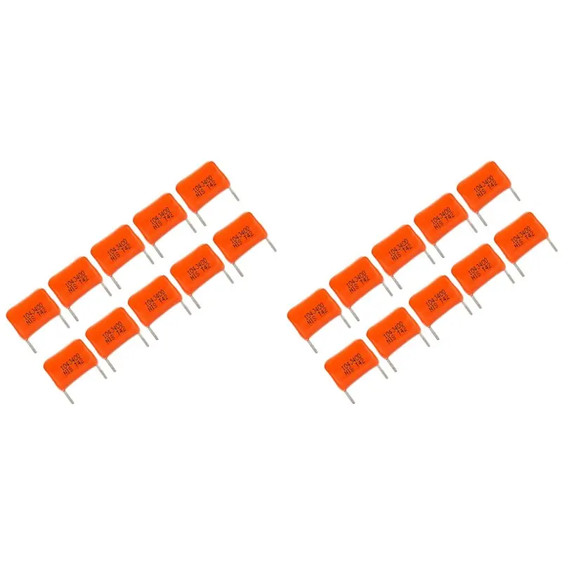 HOES-20Pcs 400V 104J Orange Drop Capacitors Guitar Tone Capacitor For Electric Guitar & Bass