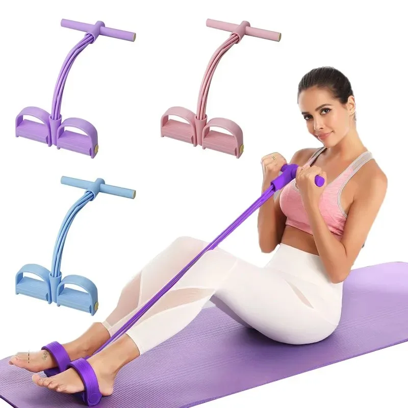 

6-Tube Resistance Band Multi Function Tension Rope Fitness Bands 6-Tube Elastic Yoga Pedal Puller For Sports Exercises At Gym