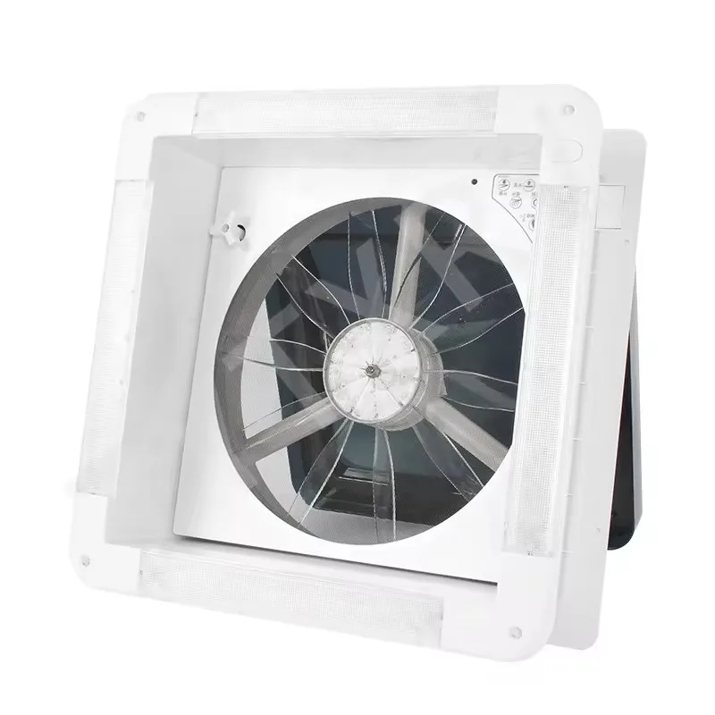 High Quality 12V 16 Inch Roof Vent With LED Light & Rain Sensor White Inner Frame Caravan Electric Exhaust Fan