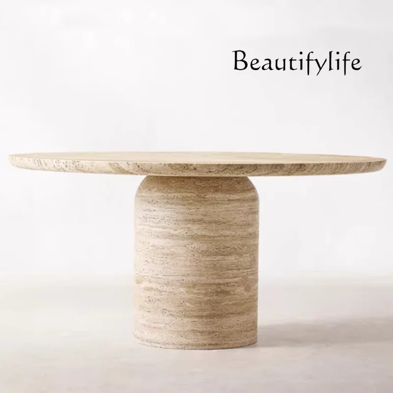 

Marble round dining table modern simplicity