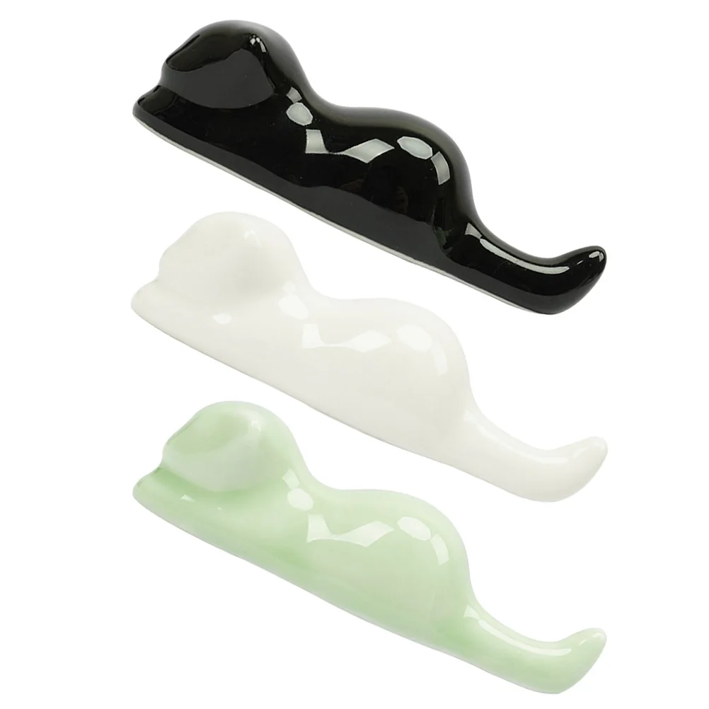 

3Pcs Calligraphy Brush Stand Ceramic Pen Holder Desk Organizer Study Room Desk Adorn Writing Brush Rest