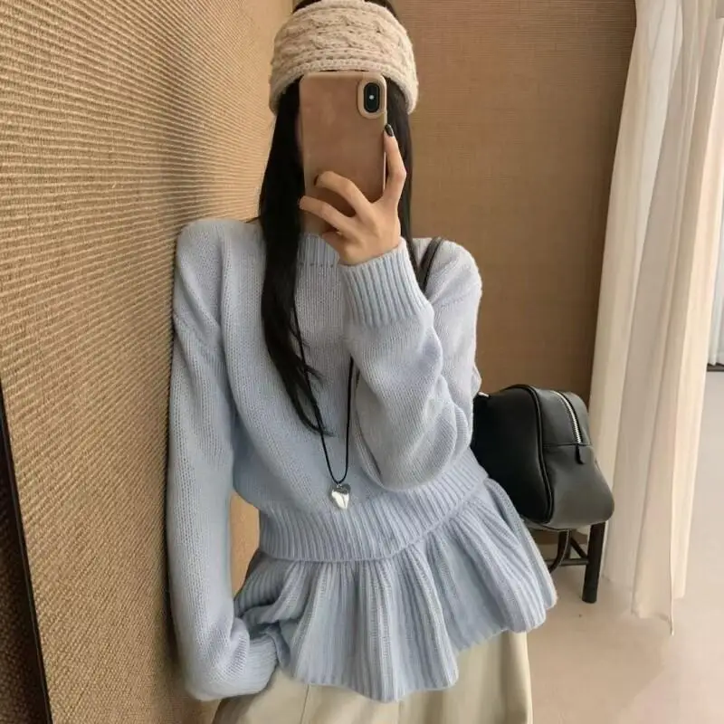 

Knitwear Woman clothes winter 2025 Women's sweater Pullover Winter clothes woman tops cozy Sweet Ruffle Design Cozy Casual Wear