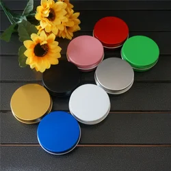 60g 60ml Empty Black Round Aluminum Box Metal Tin Cans DIY Cosmetic Cream Gold Green Refillable Jar Tea Aluminum Pot Containers