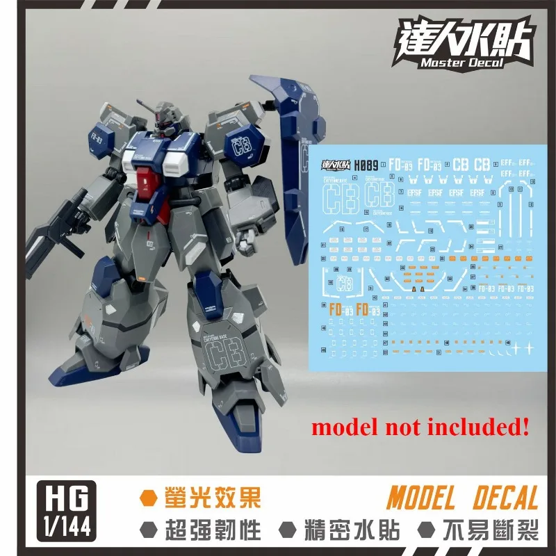 Master Decal H097 Fluorescent Water Slide Decals for 1/144 HGUC FD-03 Gustav Karl Unicorn Ver Model Modify Parts Hobby DIY