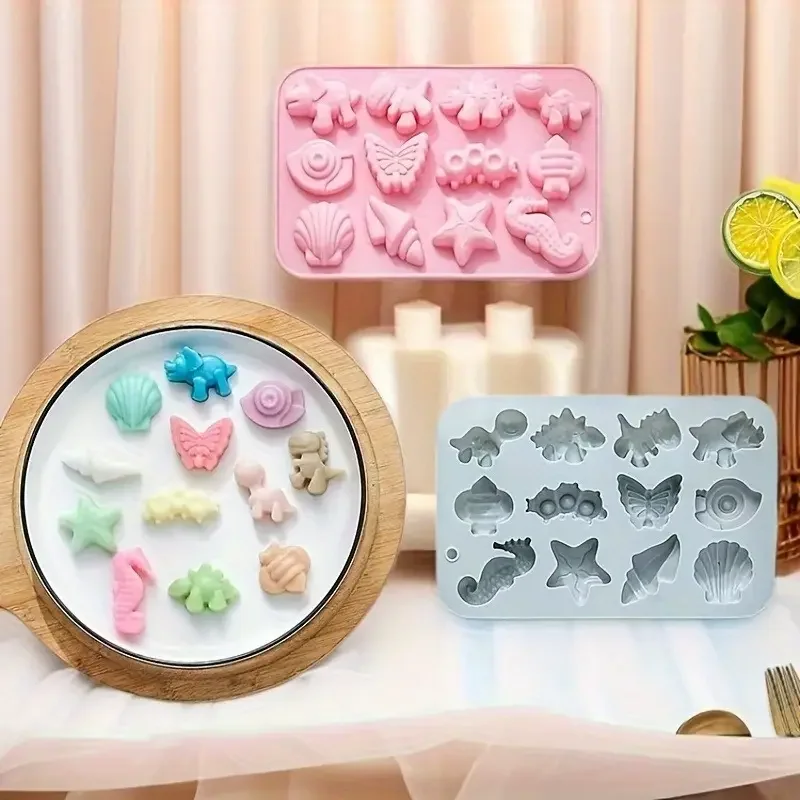Dinosaur Snail Conch Scallop Starfish Seahorse Butterfly Silicone Mold Cake Ice Cube Jello Candy Resin Mold High Quality