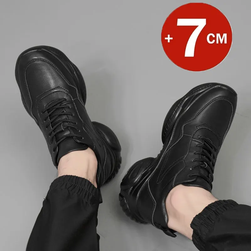 Chaussures rehaussantes pour hommes, baskets blanches et noires, recommandées, 6-8 cm