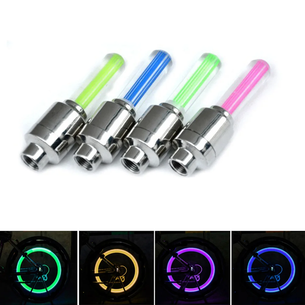 

8pcs Led Tire Valve Stem Cap Lights Waterproof Tyre Spoke Wheel Decoration Universal Motorcycle Car Bike Flash Light Riding