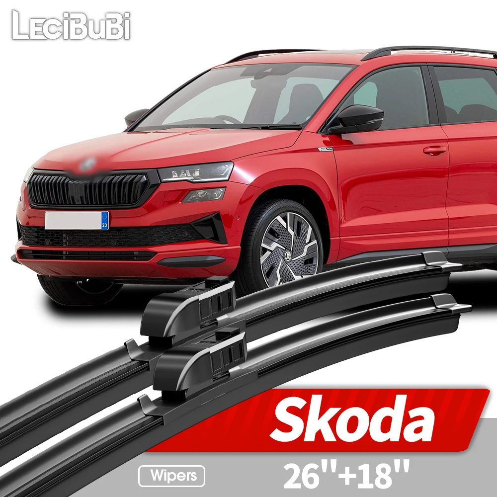 26"+18" Para Skoda Superb B8 Karoq Kamiq Scala 2010-2023 Escobillas Limpiaparabrisas Delanteras Accesorios para Ventanas