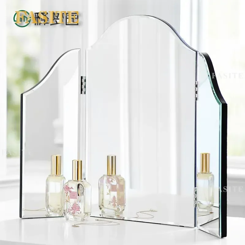 For European Simple Fashion Tri-fold Mirror Neoclassical Bedroom Dressing Mirror Personalized Creative Decoration