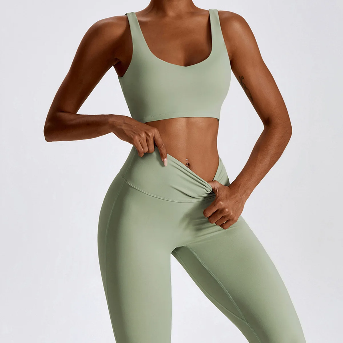 Yoga Suit 2 Piece Womens Gym Tracksuits Sportswear Fitness Leggings Long Sleeve Sports Bra Running Quick Dry Female  Sexy Tops