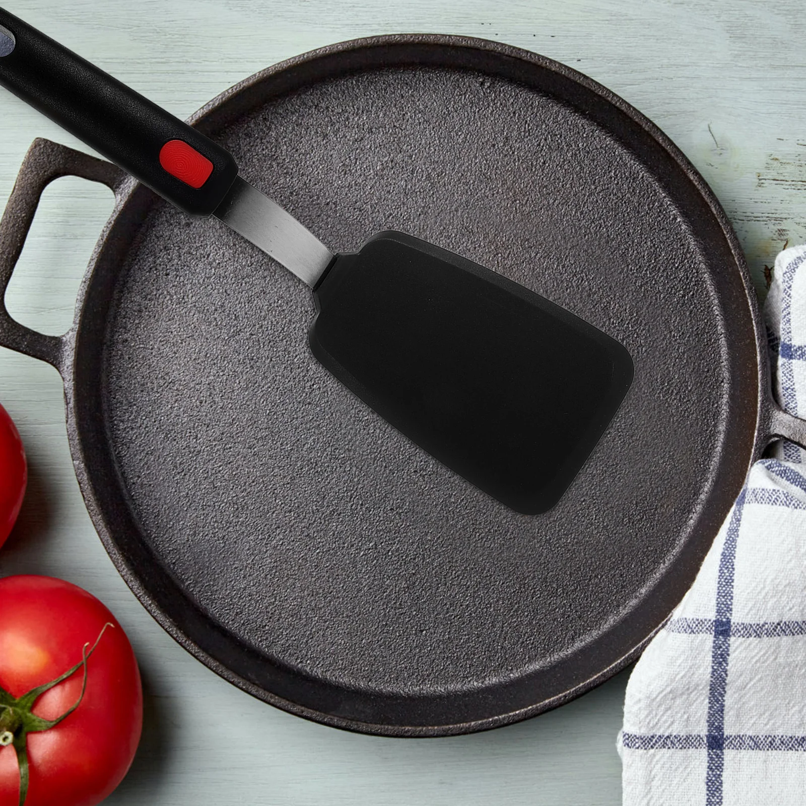 

2 Pcs Silicone Spatula Set Nonstick Heat Resistant Cooking Utensils Kitchen Grey Turner Pancake Egg Tamagoyaki