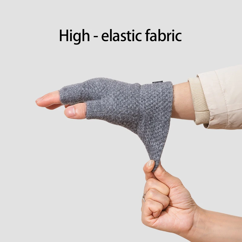 الشتاء ركوب الدراجات نصف اصبع قفازات للرجال قفازات الكتابة مكتب مرنة دافئة مطاطا يندبروف طالب الكتابة قفازات المشي