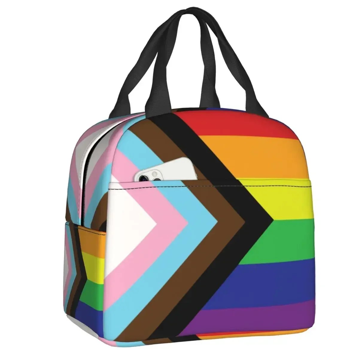 

2025 New Custom Gay Pride Rainbow Flag LGBTQ Lunch Bag Men Women Warm Cooler Insulated Lunch Boxes for Kids School