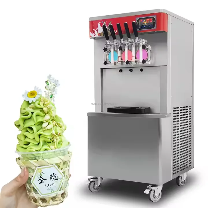 Christmas Fully Automatic Vertical Soft Ice Cream Machine Made Of Stainless Steel 7-flavor Sweet Tube /sundae Ice Cream Machine