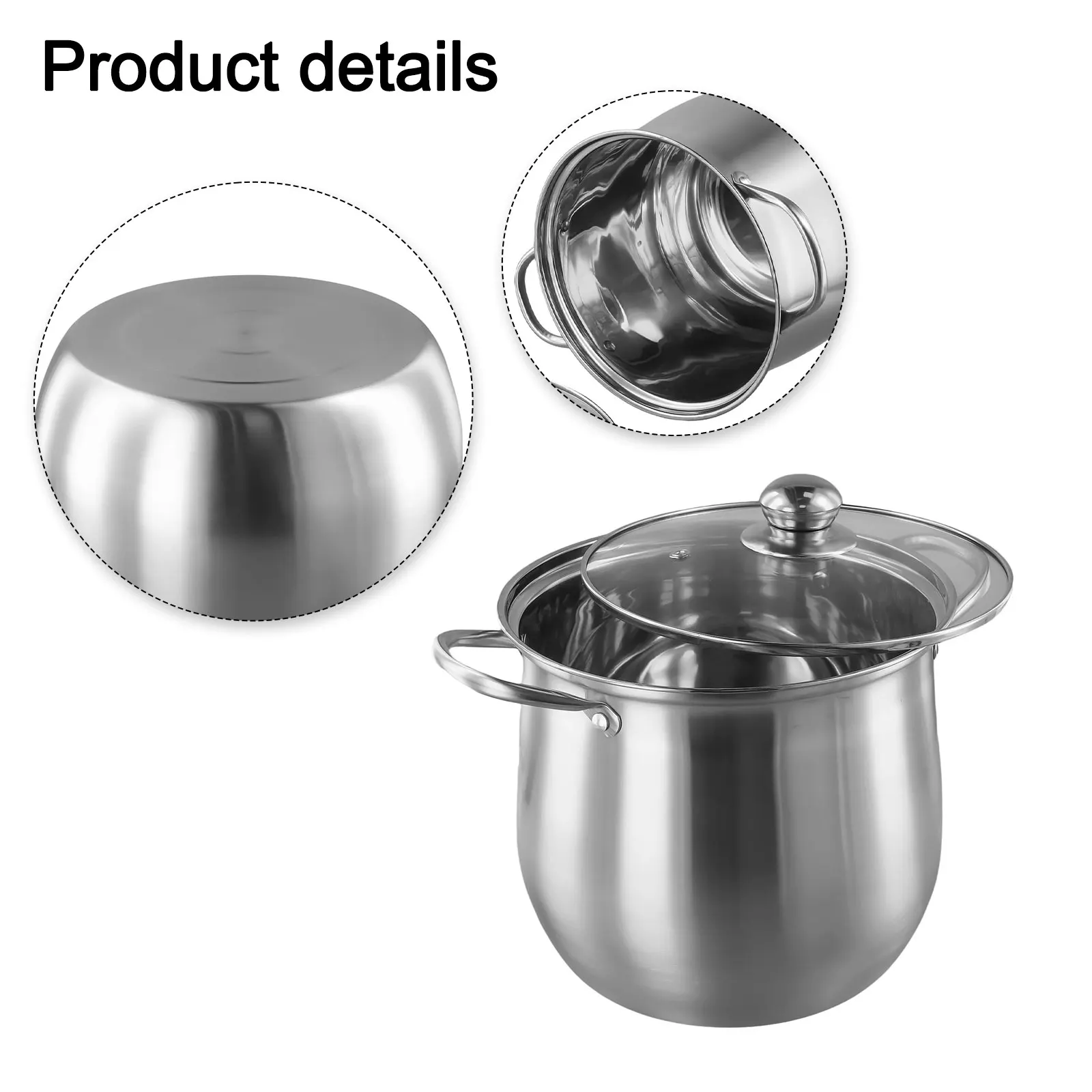 Large Capacity Stew Pot Hot Pot Uncoated Extra Thick Thickened Soup Pot 316 Stainless Steel Household Cooking Congee Steamer