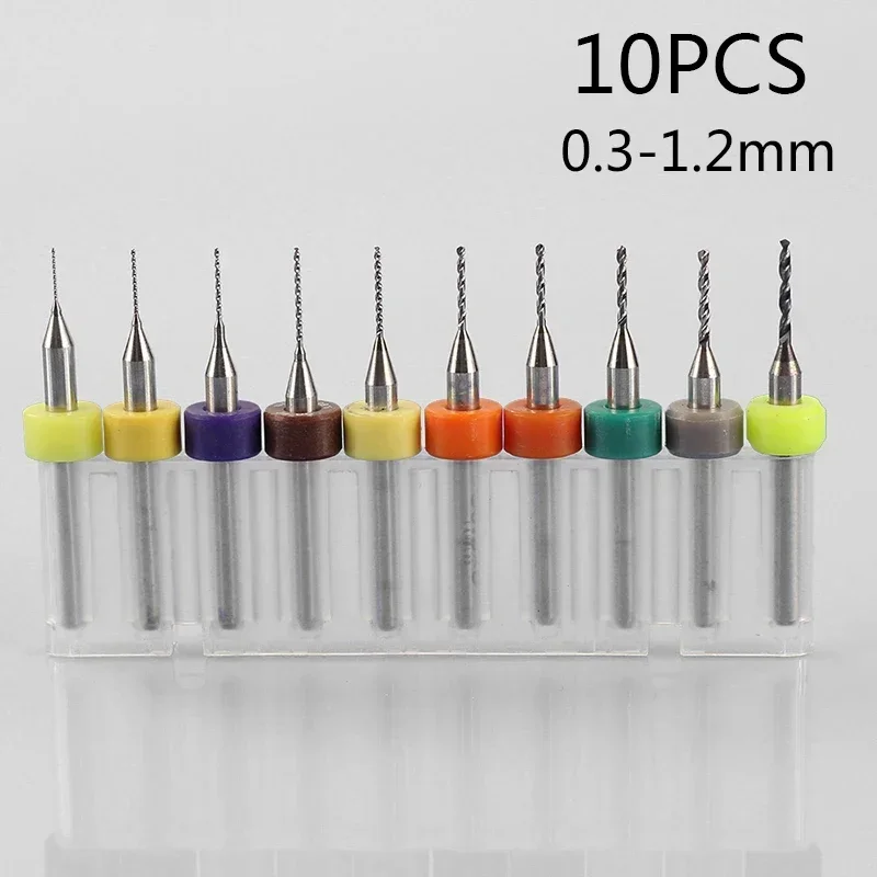 PCB Print Circuit Board Drill Bit, 10pcsSet Tungsten Steel Drill Bits, Exceptional Chip Removal, Perfect for SMT and Molds