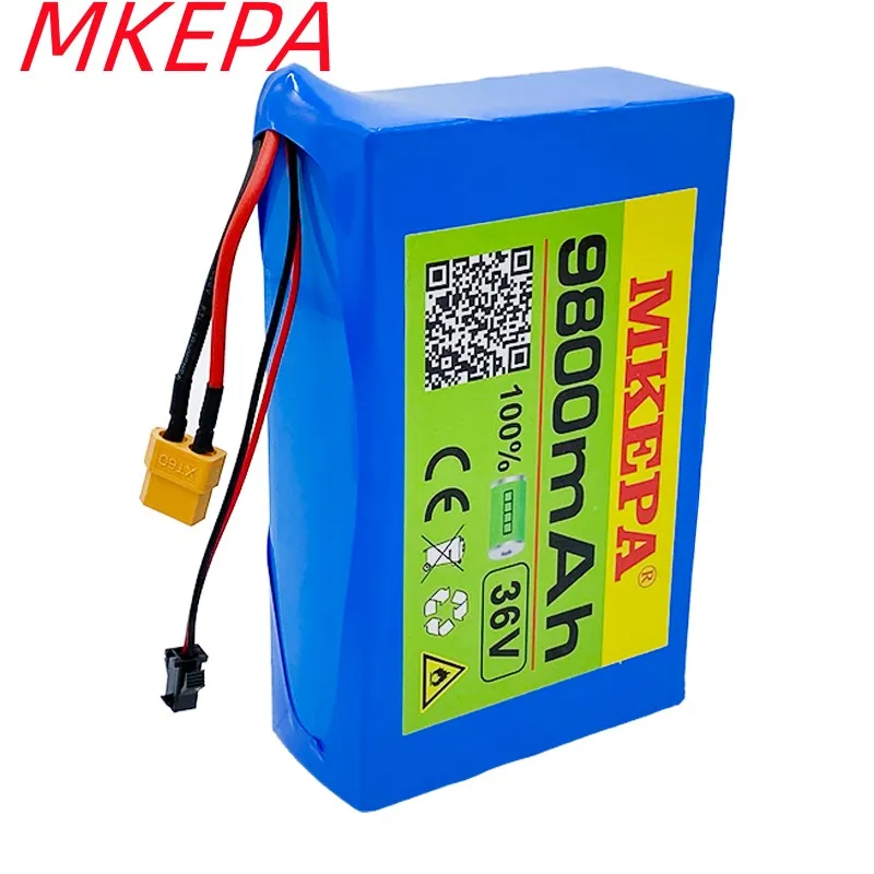 Actual capacity10s2p 36V 9.8ah 450W 18650 Li ion battery pack for Cooter skateboard eBike electric bicycle 42V 37V 35e XT60+SM