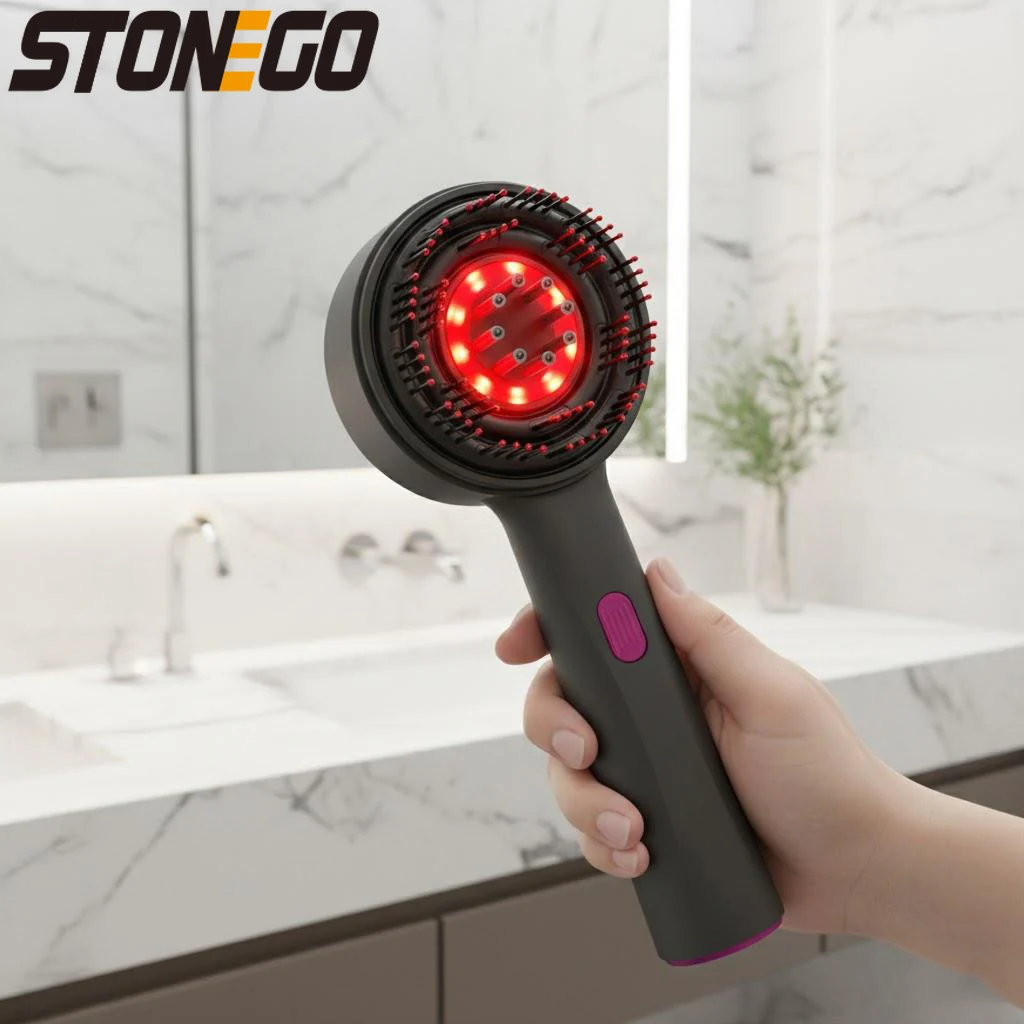 

Электрическая вибрационная массажная расческа, красный свет, волосяной фолликул, масло для кожи головы, жидкий аппликатор, массажер для головы для роста волос, против выпадения