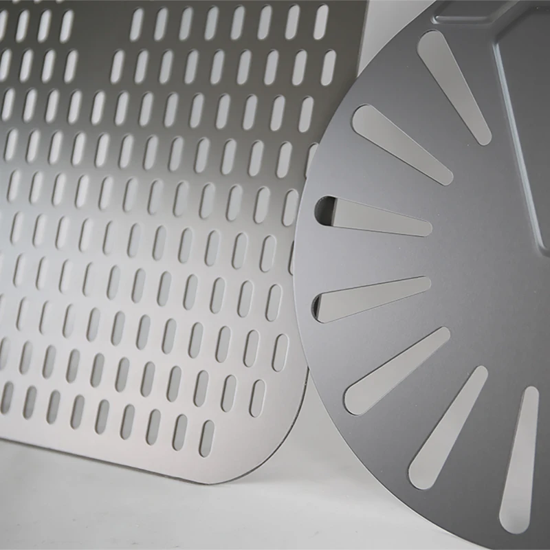 ROMALDO 12/13/14 Hard Anodized Perforated Pizza Peel Set 8 Inch Hard Coating Turning Pizza Peel Pizza Oven Accessories