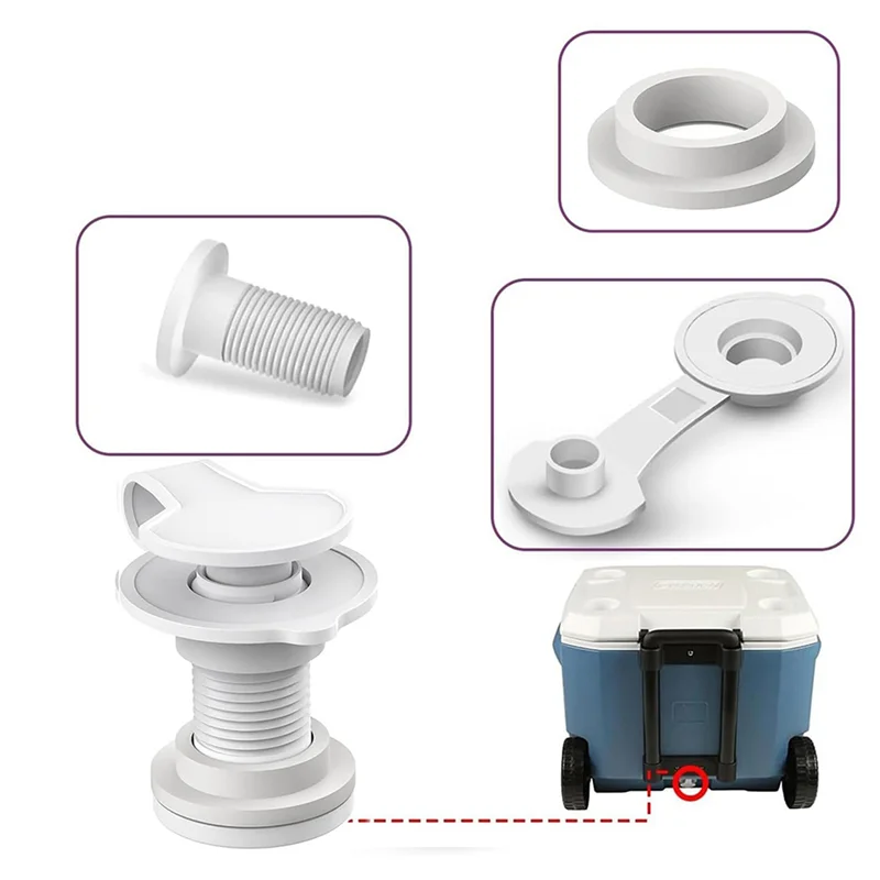 ABRS-4X Cooler Drain Plug Cooler Plug Replacement Triple Snap Drain Plug Cooler Plug Assembly For Coolers