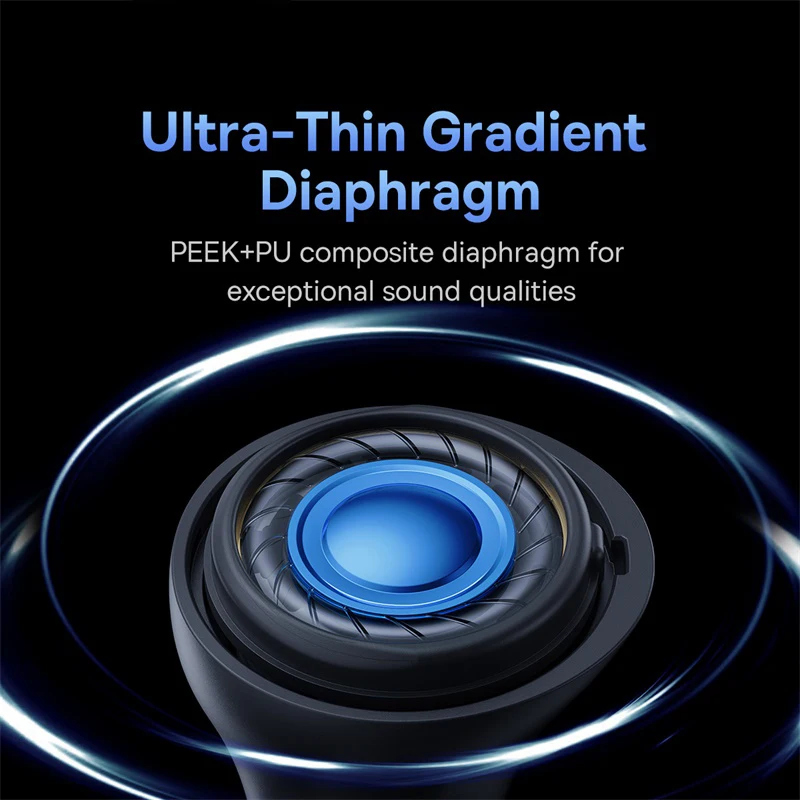 Audífonos inalámbricos Baseus Bowie E5x True Wireless con Bluetooth 5.3, diseño semi-intraaural, 4 micrófonos con IA ENC, 25 horas de reproducción. 5