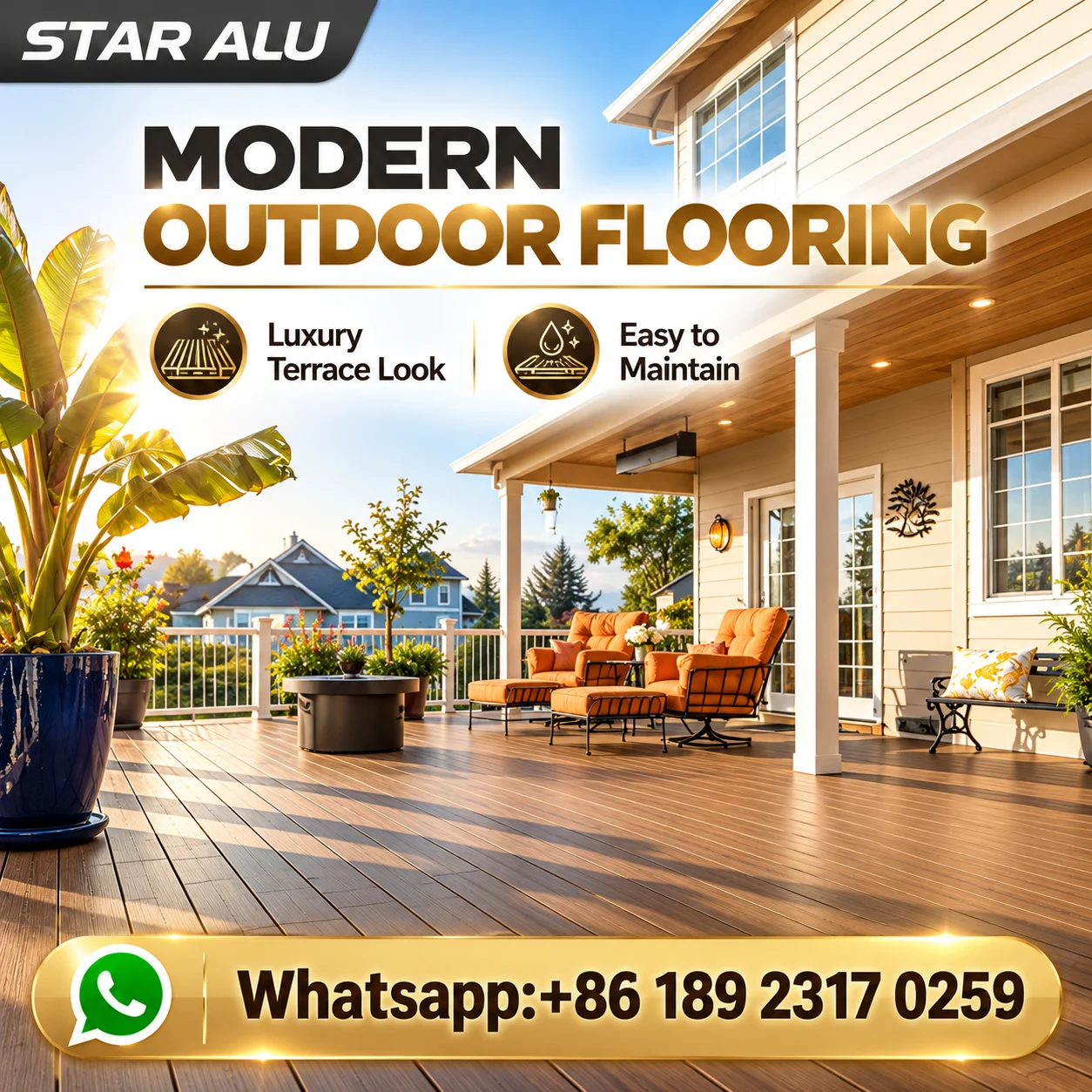 Custom Size Aluminum Decking Waterproof Wood Grain Board Outdoor Patio Garden Pool Anti-Slip Heavy Duty Interlocking Floor