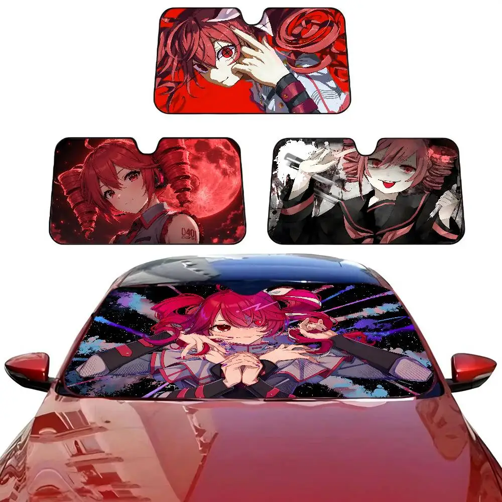 Popular Virtual Singer Kasane Teto Car Windshield Funny Sun Shade Foldable UV Ray Sun Visor Protector Sunshade for Front Window