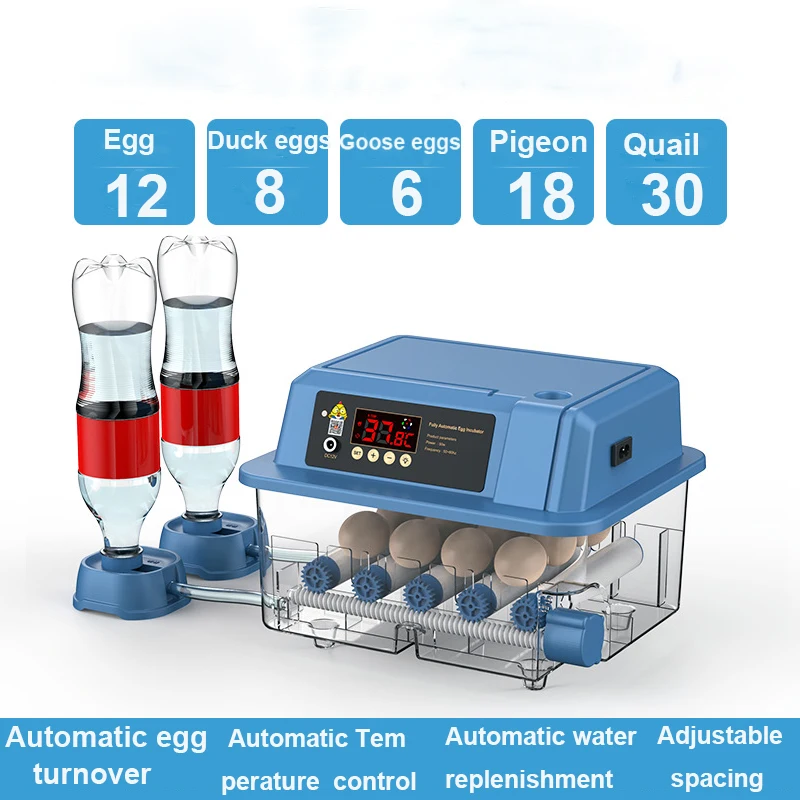 6/9/12/15 Egg Turner Incubators Full Automatic Temperature Control Bird Quail Chick Eggs Hatcher Farm Incubation Tool 220V 110V