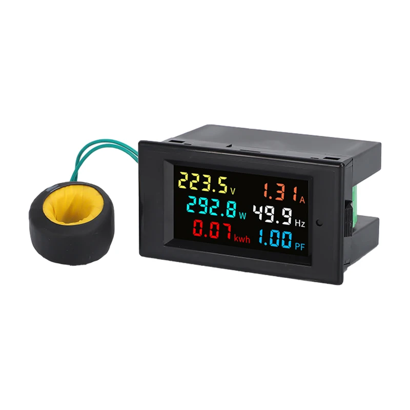 6IN1 AC monitor 110V 220V 380V 100A Voltage Current Power Factor Active KWH Electric energy Frequency meter Digital LCD VOLT AMP