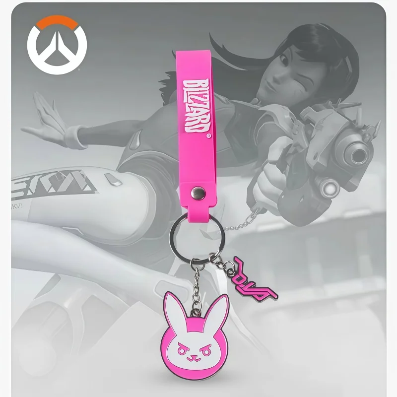 En stock: Set de llaveros y pines metálicos D.Va de Blizzard, accesorios de la serie de regalos coleccionables clásicos, adornos.