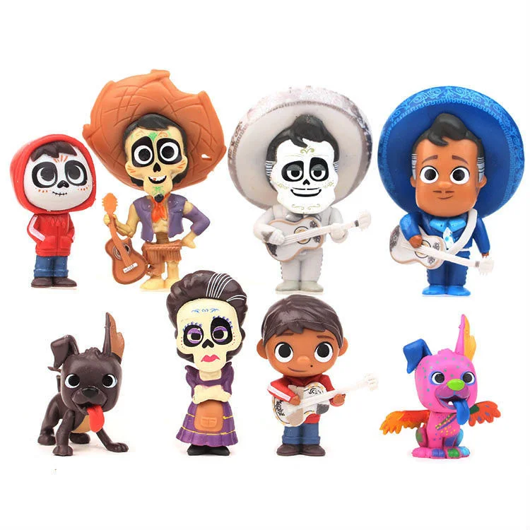 8pcs/set Movie Pixars COCO Cute Character Figure Model Toys