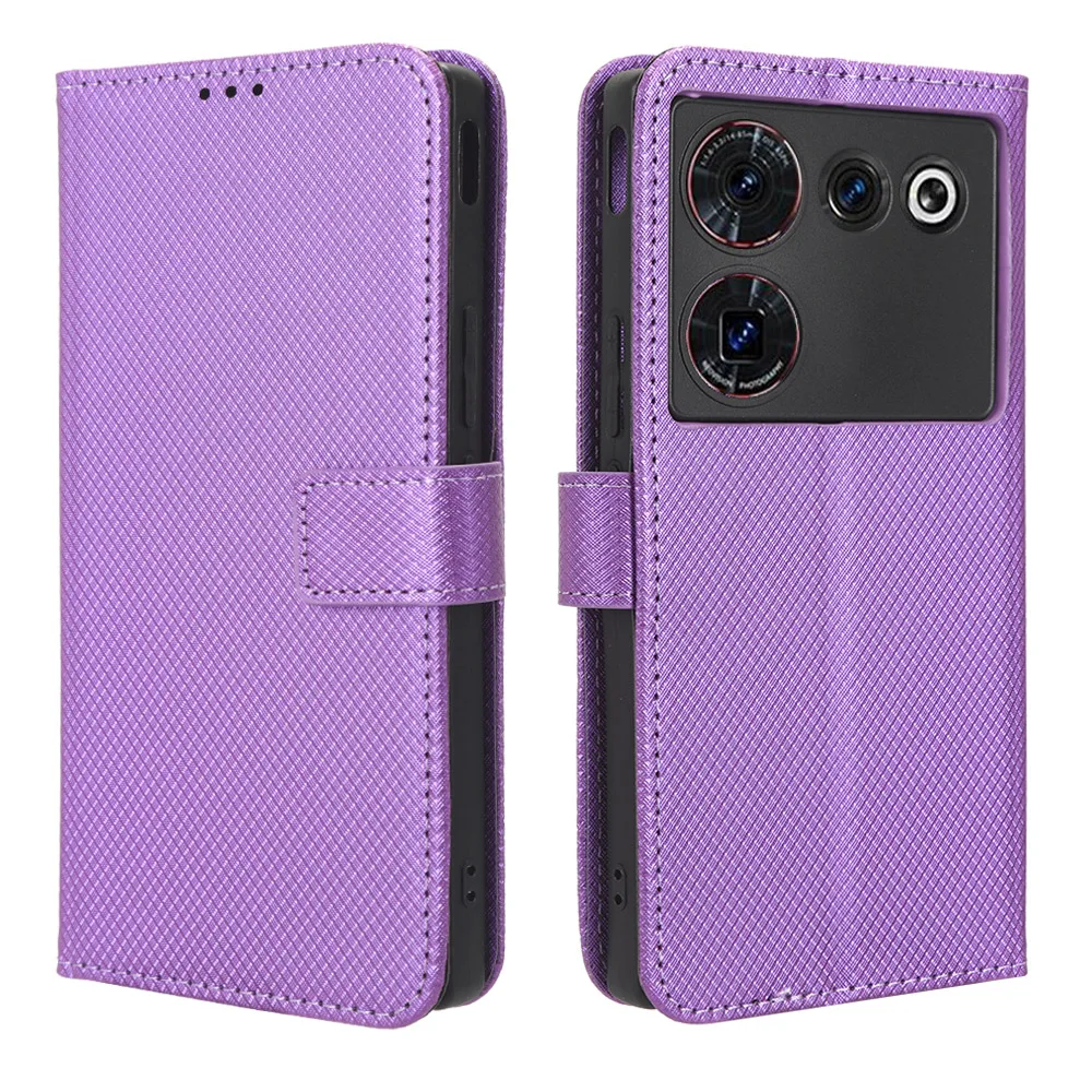 For Nubia Z50 Ultra Case Luxury Diamond pattern PU Leather Cover for Nubia Z50Ultra Wallet Case With Lanyard Card Slot Cover