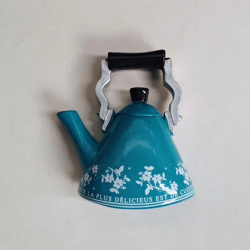 Kettle Teapot Style Refrigerator Magnetic 3D Stickers, Home Decoration, Food Fridge Magnets, Travel Souvenir Accessory