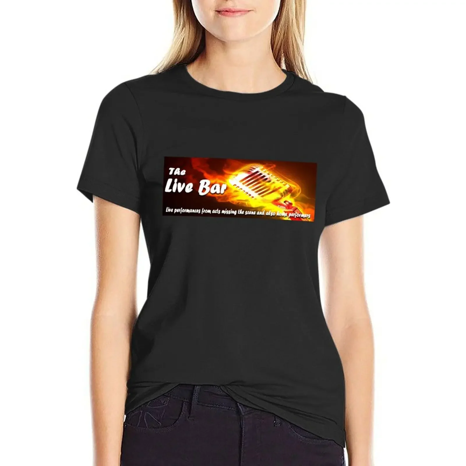 

Live Bar Logo T-Shirt summer tops graphics lady clothes summer clothes Women t-shirts