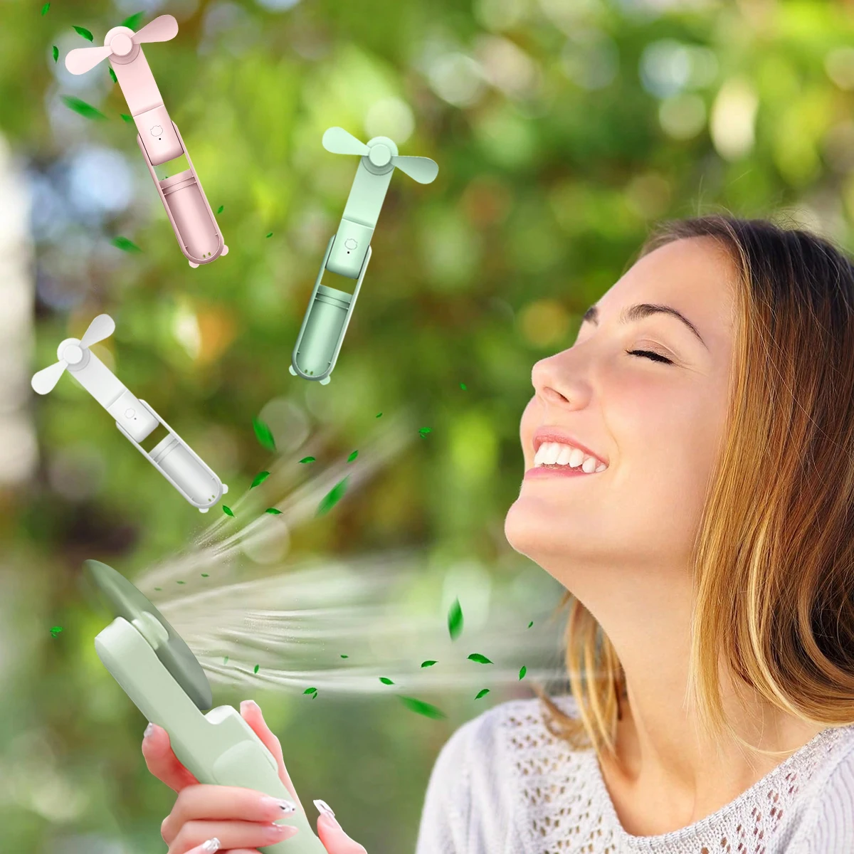 1pc Mini Handheld Eyelash Fan, Travel Portable Fan, 3-Speed Strong Wind Rechargeable Battery Powered Personal Portable Fan