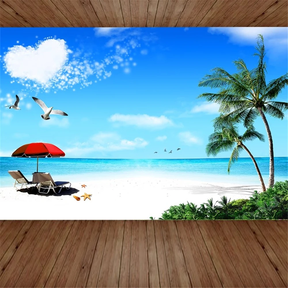 Custom Seascape wallpaper for walls 3 d Landscape Maldives TV Background 3D mural wall paper for living room Wall stickers
