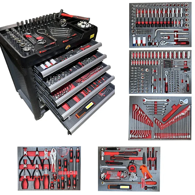 

Factory 369PCS Tools set Drawer mobile tool cabinet trolley