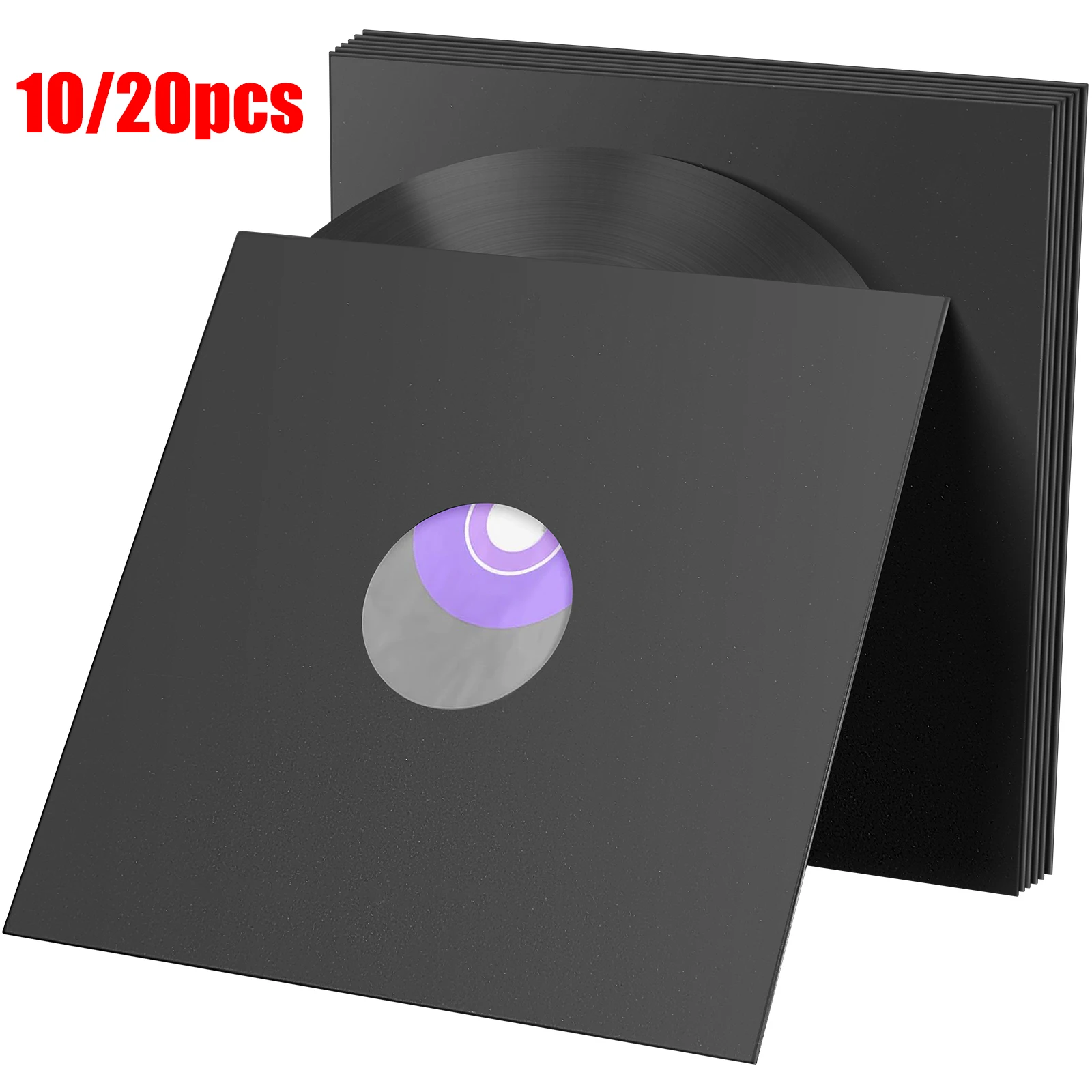 10/20 Pcs Vinyl Record Protective Bag Black Anti-static Vinyl Record Protector Reusable Album Cover Sleeves for Turntable Player