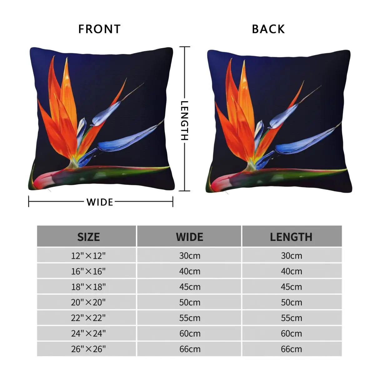Bird Of Paradise Flower Square Pillowcase Polyester Linen Velvet Pattern Zip Decorative Throw Pillow Case Home Cushion Cover