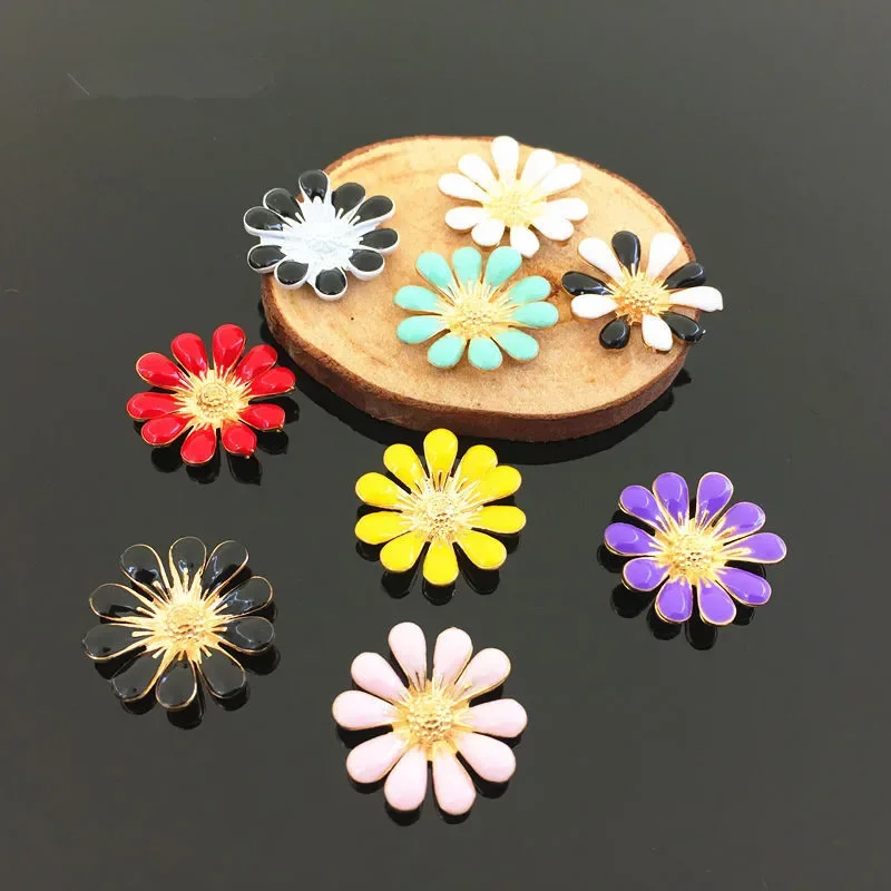 (BT329 20mm)10pcs mix 8colors Vintage Alloy Rhinestone Buttons Flatback flower Headband Bowknot Accessory Craft