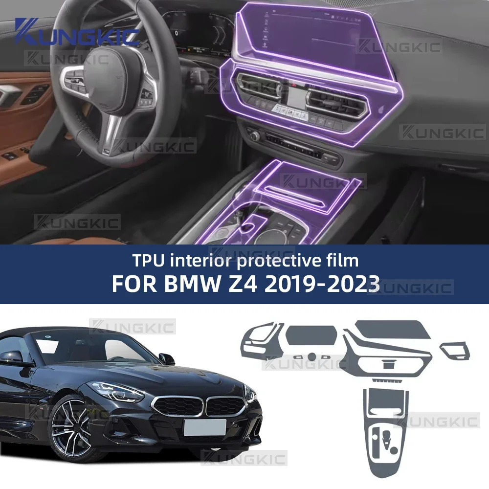 

Car Interior Film Center Console Gear TPU Transparent Clear Protective Anti-scratch For BMW Z4 G29 2019 2020 2021 2022 2023