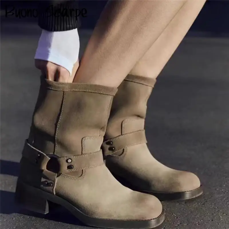 Women Large Size Western Cowboy Boots Luxury Designer Brand All Match Chunky Heel Platform Ankle Boots Female Casual Knight Bota