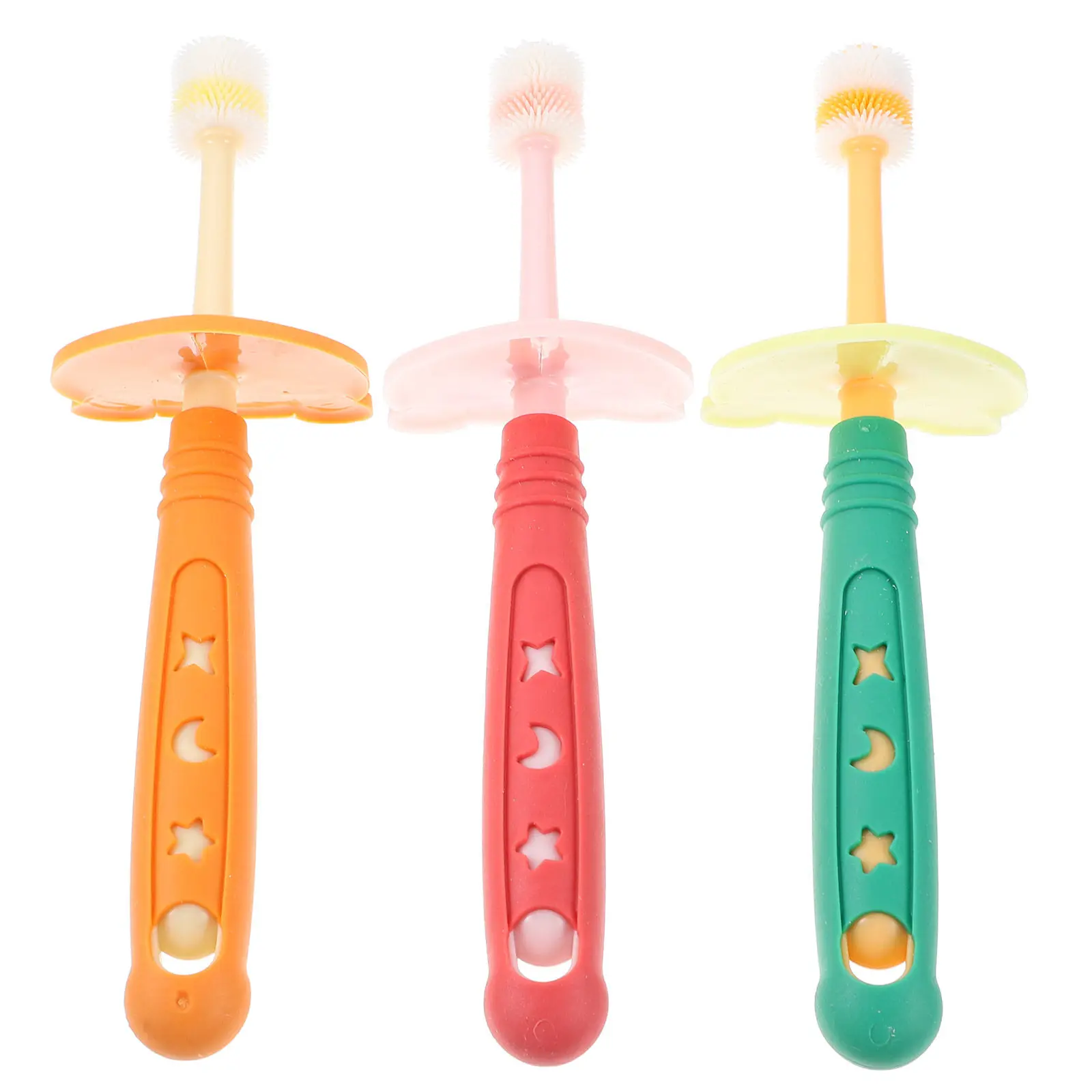3Pcs Kids Toothbrush Set Soft Bristles Manual Children Toothbrush for Toddlers Age 2-4 Plaque Removal Teeth Cleaning Brush