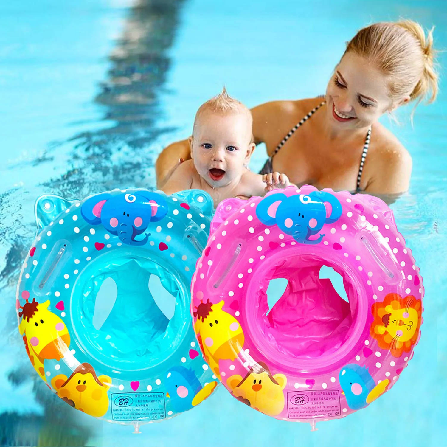 Baby Schwimmen Pool Ringe Sitz Nette Aufblasbare Schwimmen Ring Float Sitz Schwimmen Kreis mit Dual Griff für Baby Kleinkinder Pool badewanne