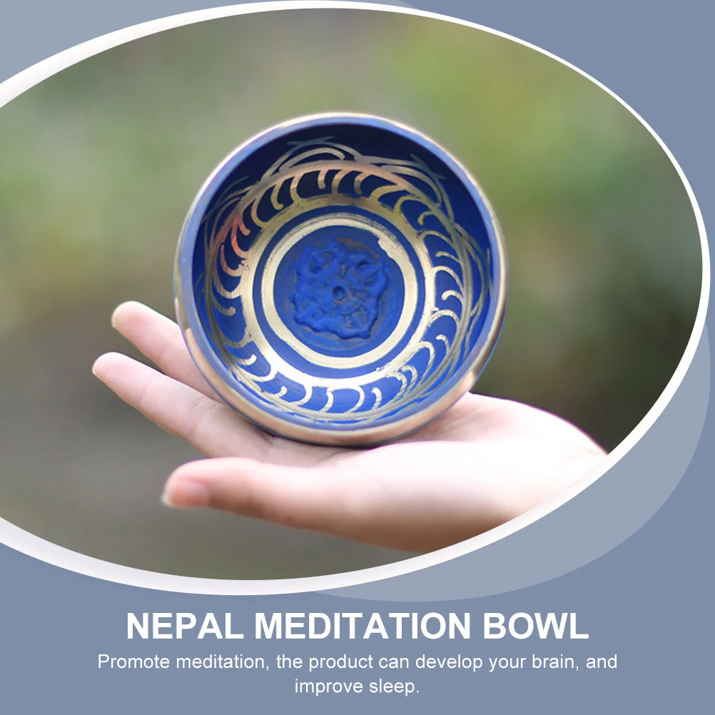 

1Set Sacred Tibetan Singing Bowl Meditation Yoga Sound Bowl Zen Decor Exquisite Gift for Friends Family Buddhism Accessory