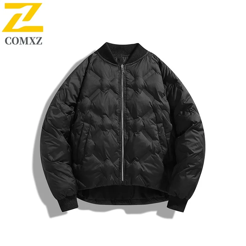 COMXZ الرجال سترة مبطنة عالية الجودة فضفاض البيسبول طوق الشتاء التخييم القطن وسادة مبطنة 2025 السفر سترة الشتاء غير رسمية