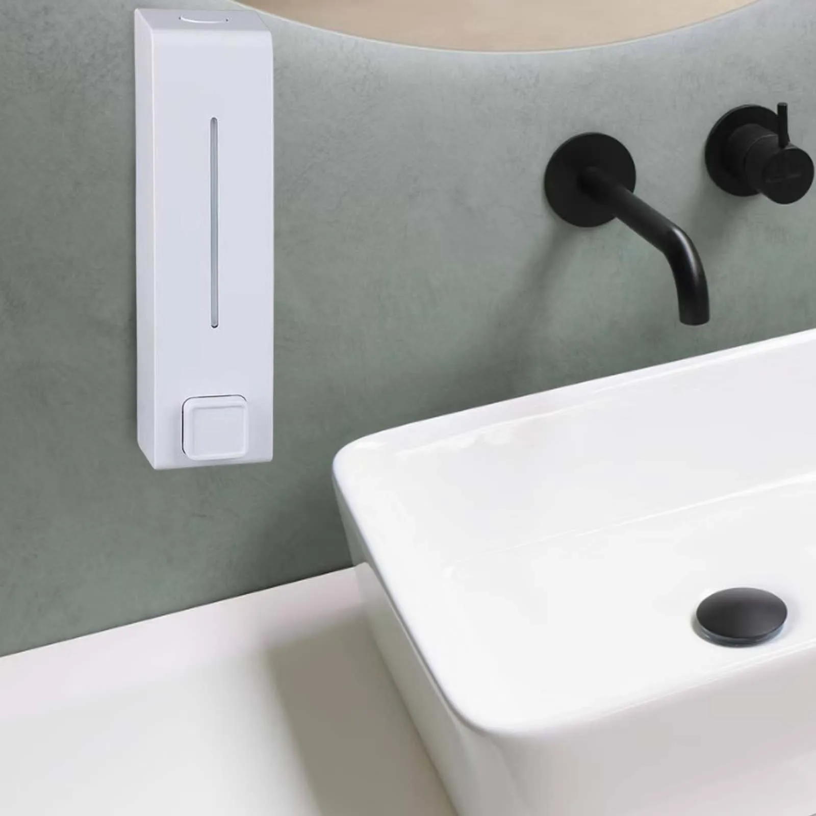 600ml Manual Liquid Soap Dispenser Wall Mounted Hand Soap container Lotion Bottle for Bathroom Toilet Hotel Commercial